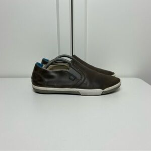 Plae marten grey leather slip on